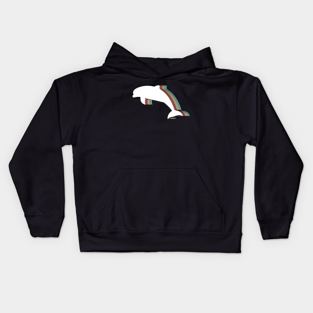 Rainbow Dolphin Kids Hoodie by simbamerch